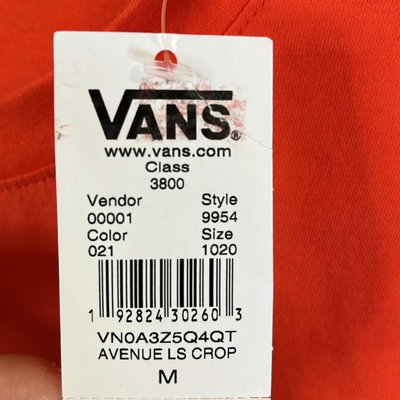 VANS Orange Cropped Graphic Shirt - Picture 5 of 7